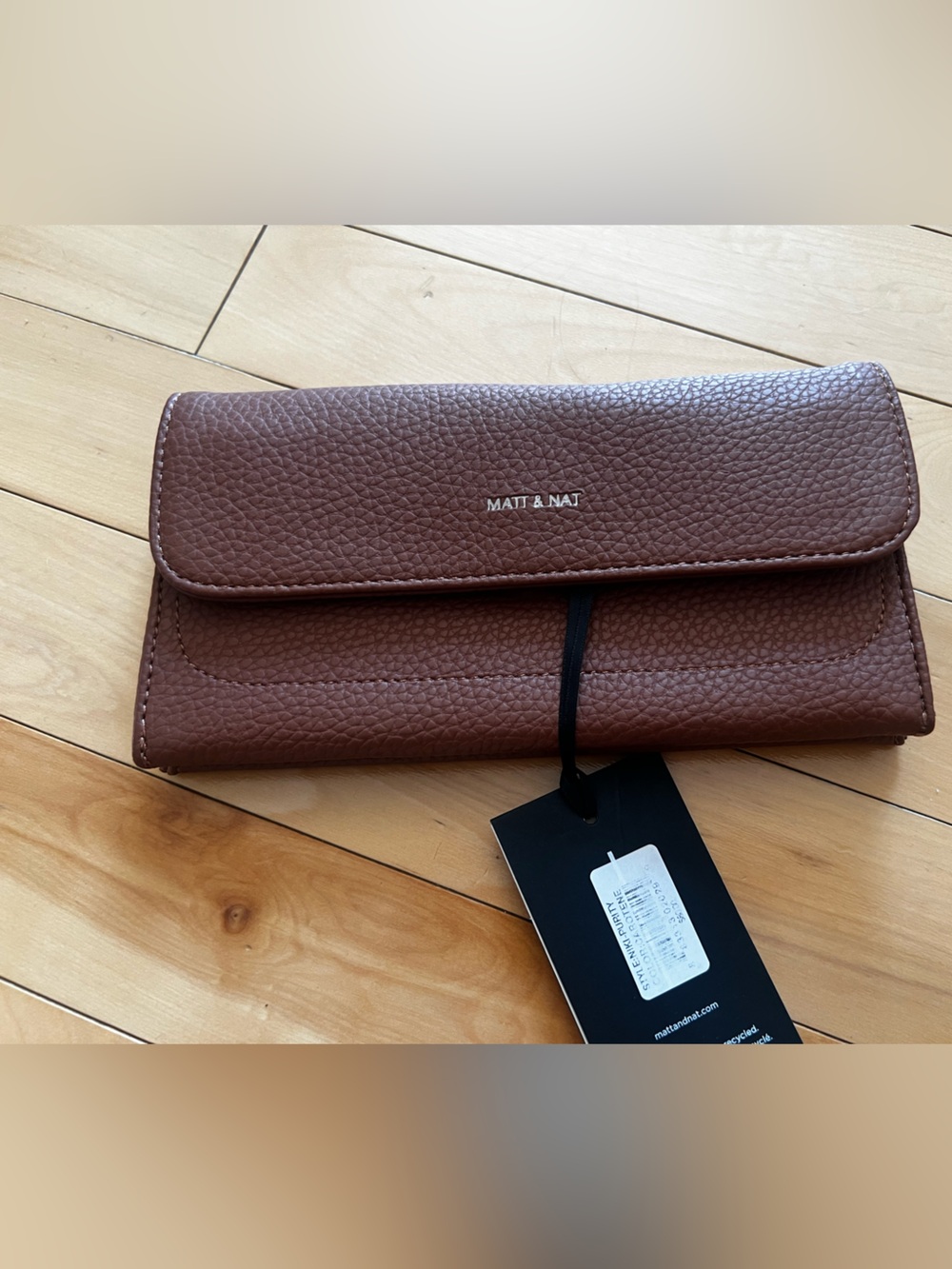 Matt & Nat Purity Brown Pebbled Vegan Leather Wallet BNWT